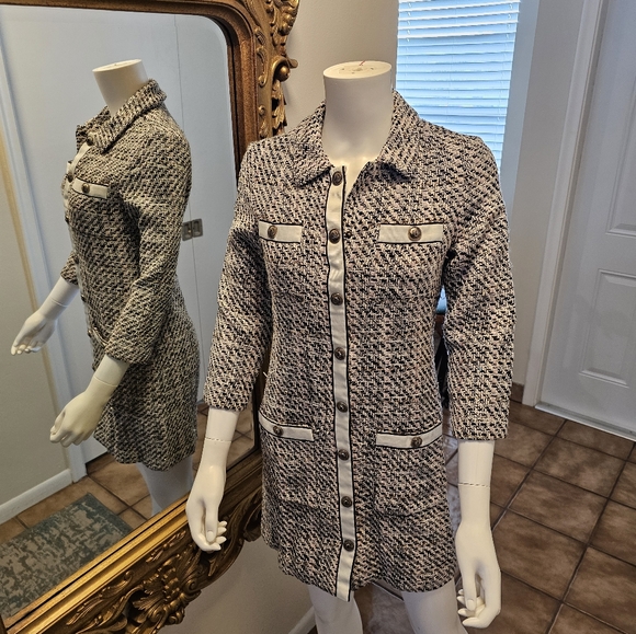 MAJE Renatola Tweed Shirt Dress (Pre-loved) - Picture 14 of 15